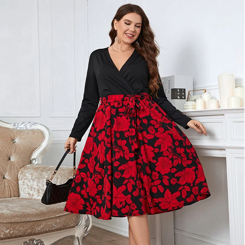 Plus Size Wide Hem Elegant Dress