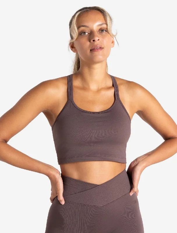 Sustainable Organic Cotton Women's Crop Top in Khaki for an Eco - Friendly ChoiceSculpt Seamless Built-In Bra Tank - Mocha