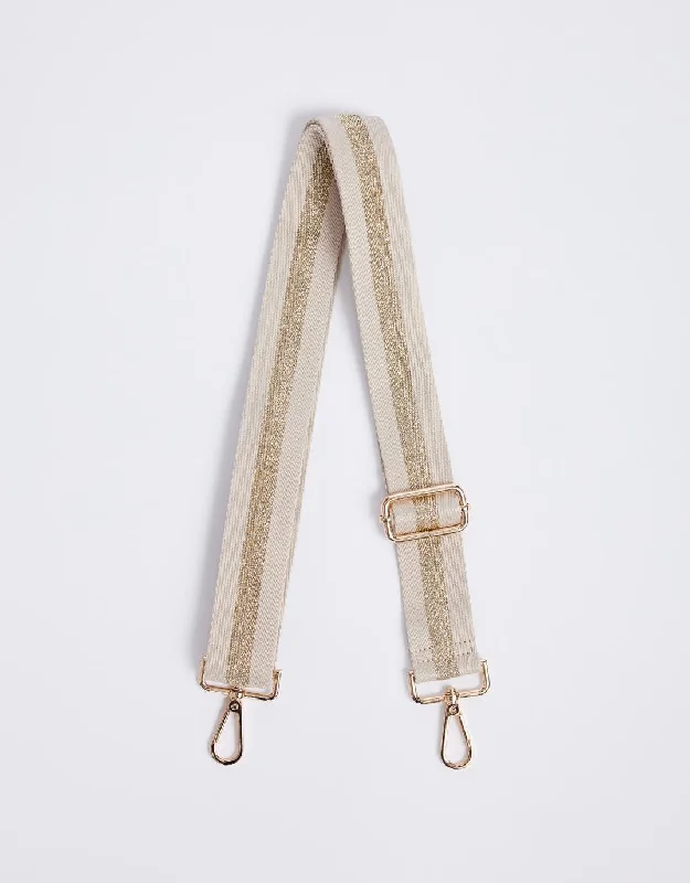 Bag Strap Stripe - Natural/Gold Lurex