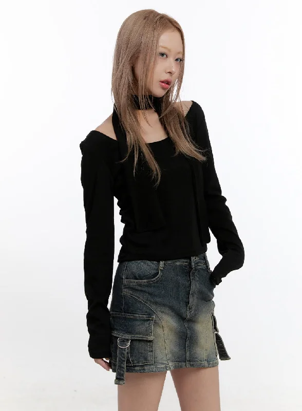 Lightweight Women Long Sleeve Top for Spring and AutumnSolid Slim Fit Long Sleeve Top CN425