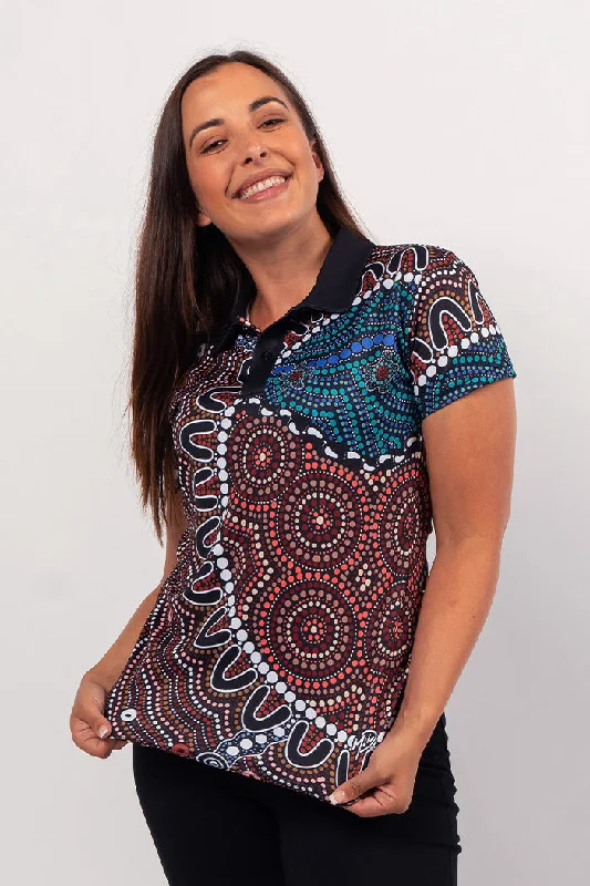 Two - tone polo shirt for a modern and stylish appearanceHeal Our Nura Women’s Fitted Polo Shirt