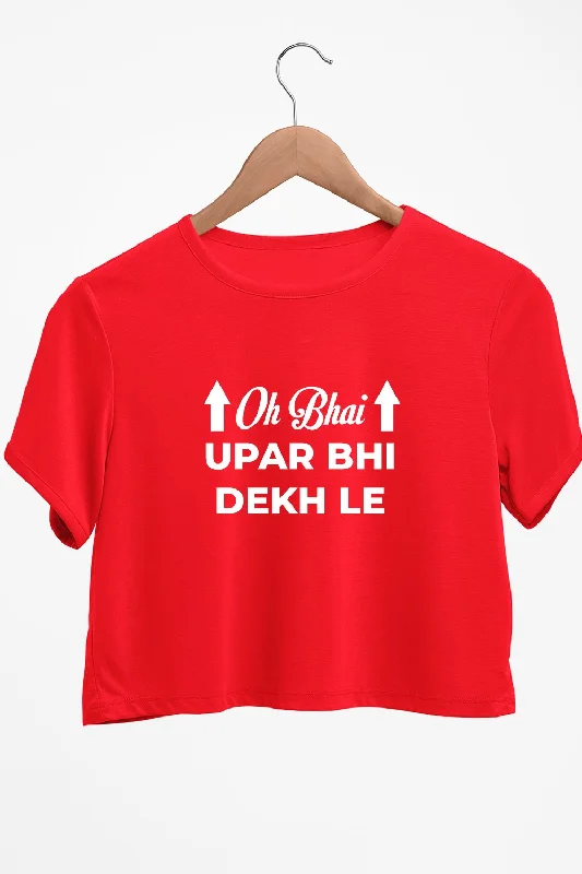 Printed Floral Women's Crop Top in Yellow for a Vibrant and Spring - Inspired OutfitUpar Bhi Dekh Le Graphic Printed Red Crop Top