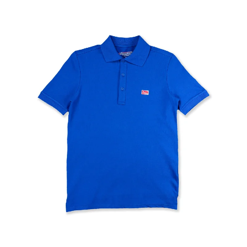 Polo shirt with a hidden pocket for small essentialsTMC Flag (1 inch) Polo - Royal Blue