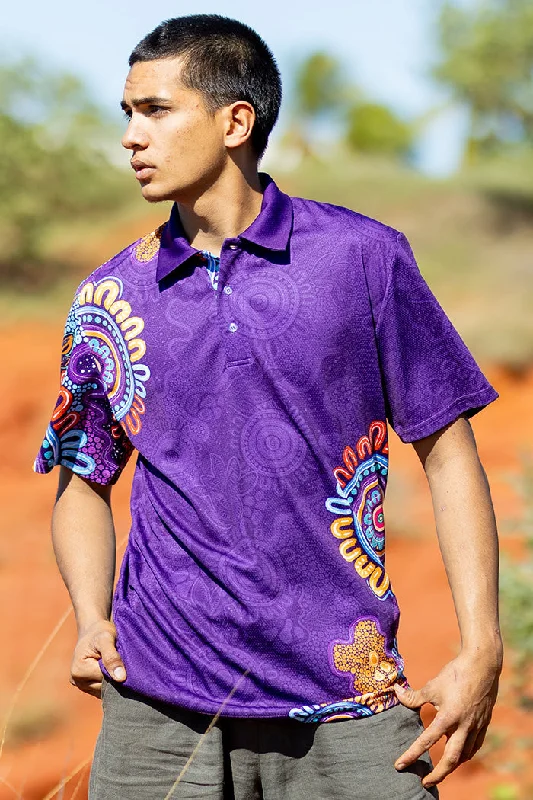 School uniform - style polo shirt with a specific logoCelebration Purple Bamboo Essence Unisex Polo Shirt