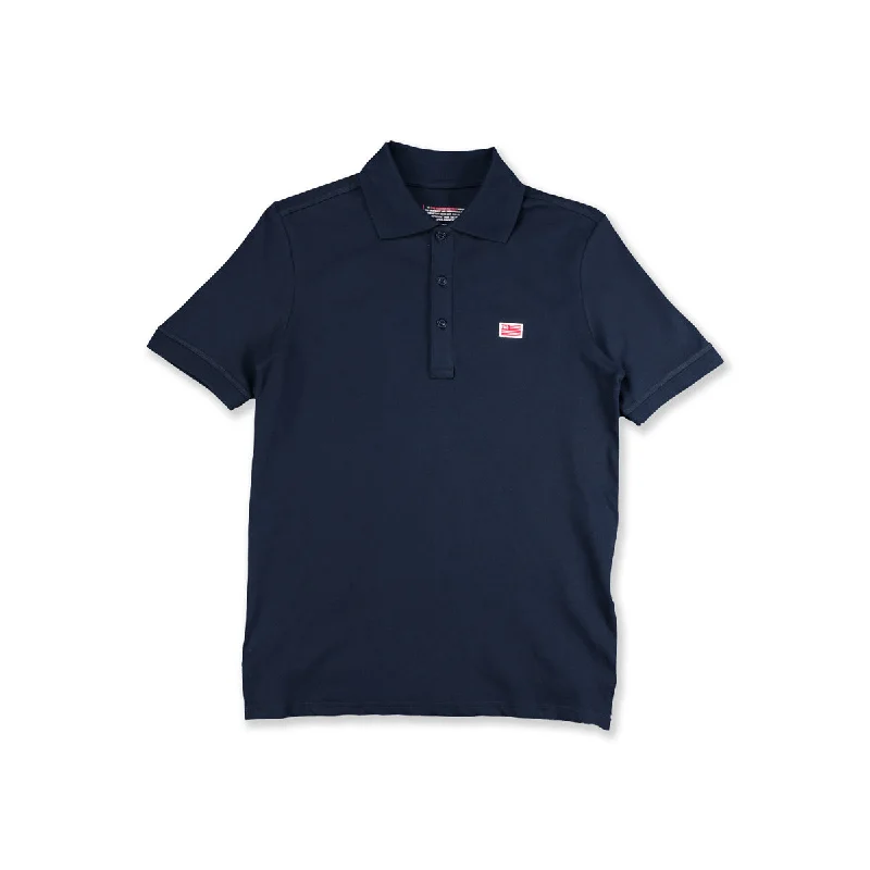 Polo shirt with a scalloped hem for a feminine detailTMC Flag (1 inch) Polo - Navy