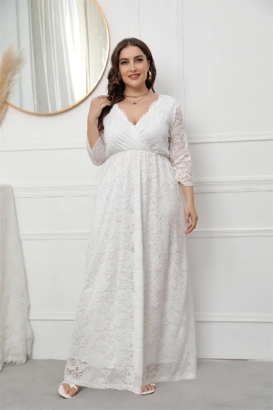 Plus Size Lace Formal Evening Dress