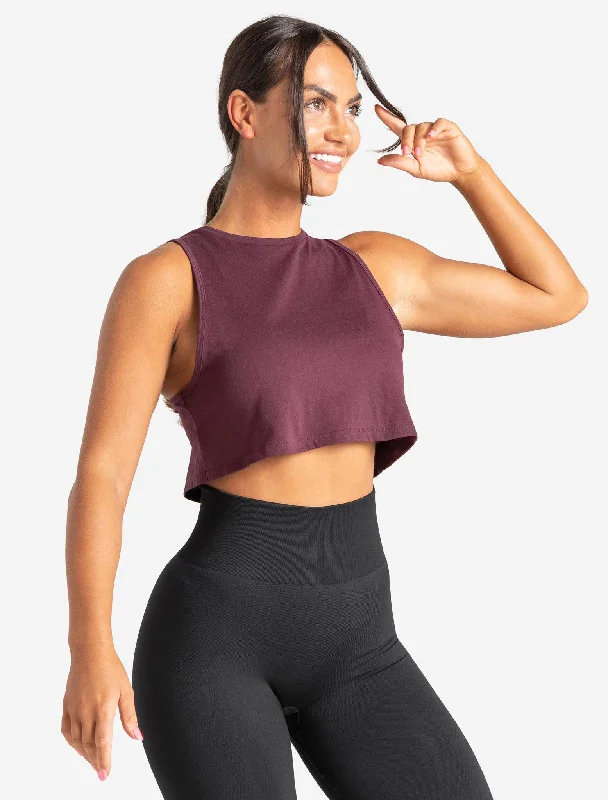 Puff - Sleeve Women's Crop Top in Pastel Green for a Retro and Fashion - Forward OutfitKnot Back Crop Tank - Maroon