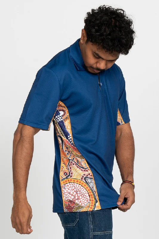 UV - protected polo shirt for outdoor enthusiastsA Father's Teachings Blue Bamboo (Simpson) Unisex Polo Shirt