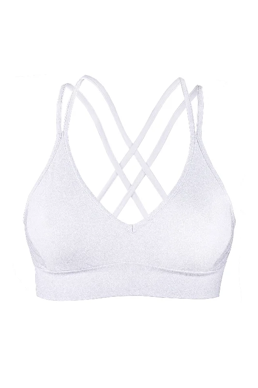 Sports - Style Women's Crop Top in Gray with Moisture - Wicking Fabric for WorkoutsSport Bra Stripe panel Crop Top / TOP STRIPE / WHITE