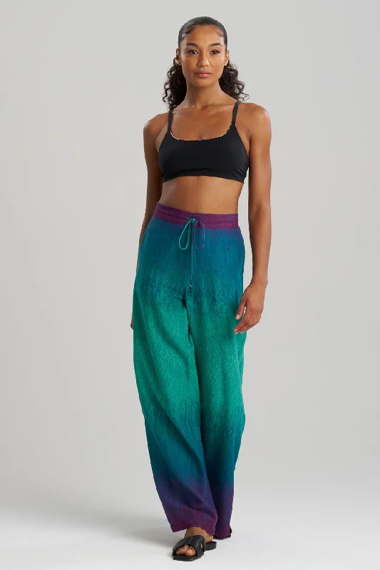 Women's Straight - Leg Linen Pants for a Breezy Summer LookOmbre Printed Gauze Pants