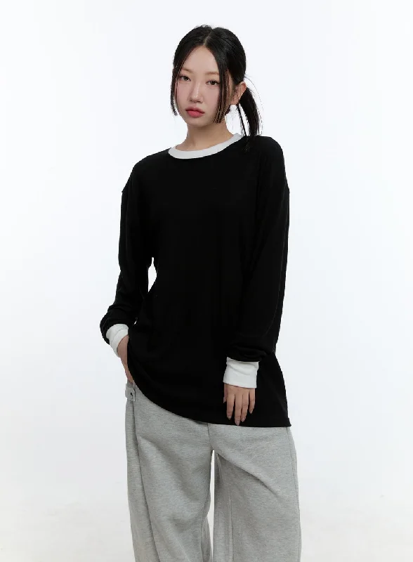 Thermal Women Long Sleeve Top for Extra Warmth in WinterOversized Long Sleeve Tee CD423