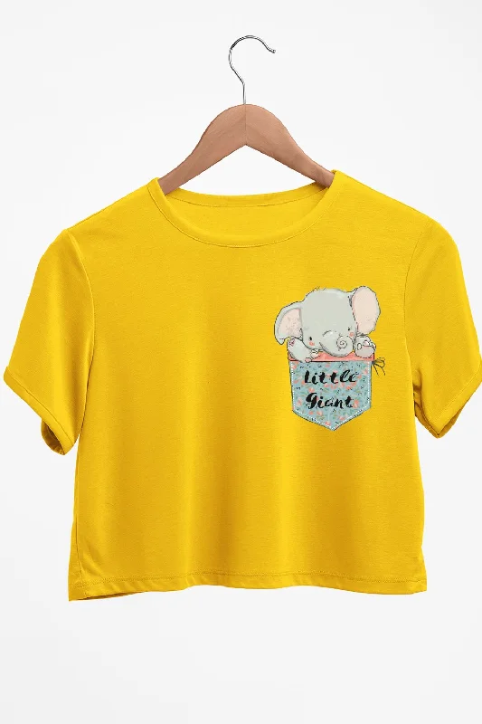 Long - Sleeve Women's Ribbed Crop Top in Beige for a Stylish and Cozy Fall OutfitLittle Giant Graphic Printed Yellow Crop Top