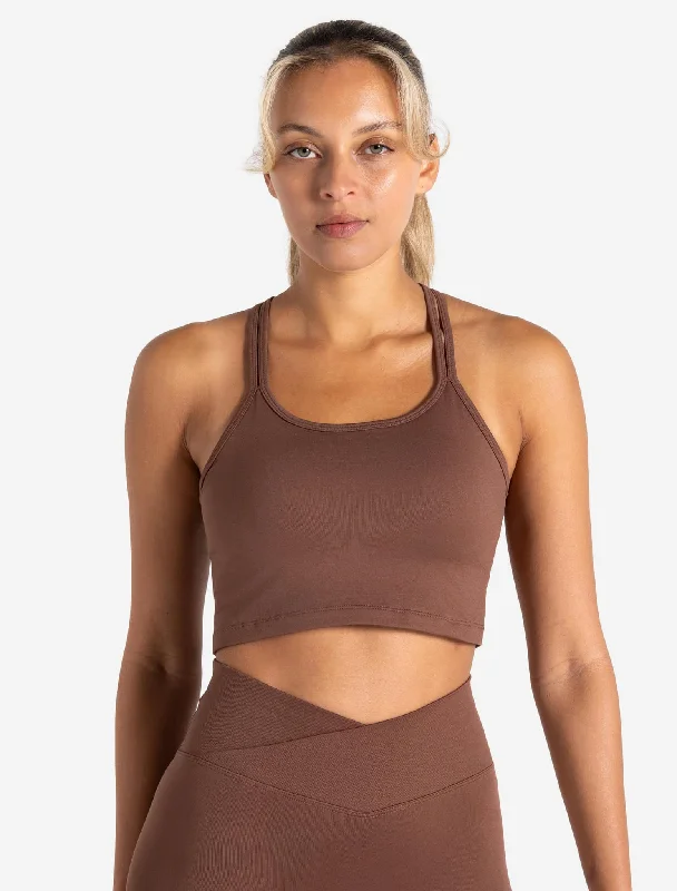 Backless Women's Crop Top in Black for a Sensual and Alluring Evening OutfitSculpt Seamless Built-In Bra Tank - Cocoa Brown