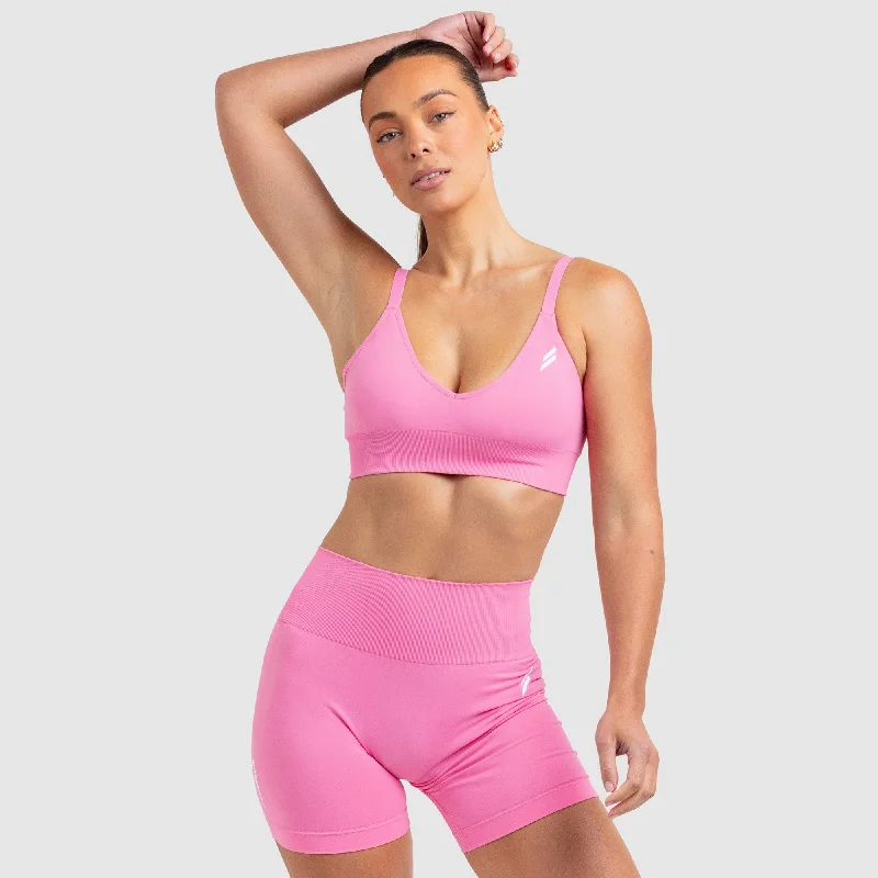 Sports - Style Women's Crop Top in Gray with Moisture - Wicking Fabric for WorkoutsScrunch 2 Seamless Crop - Bubblegum Pink