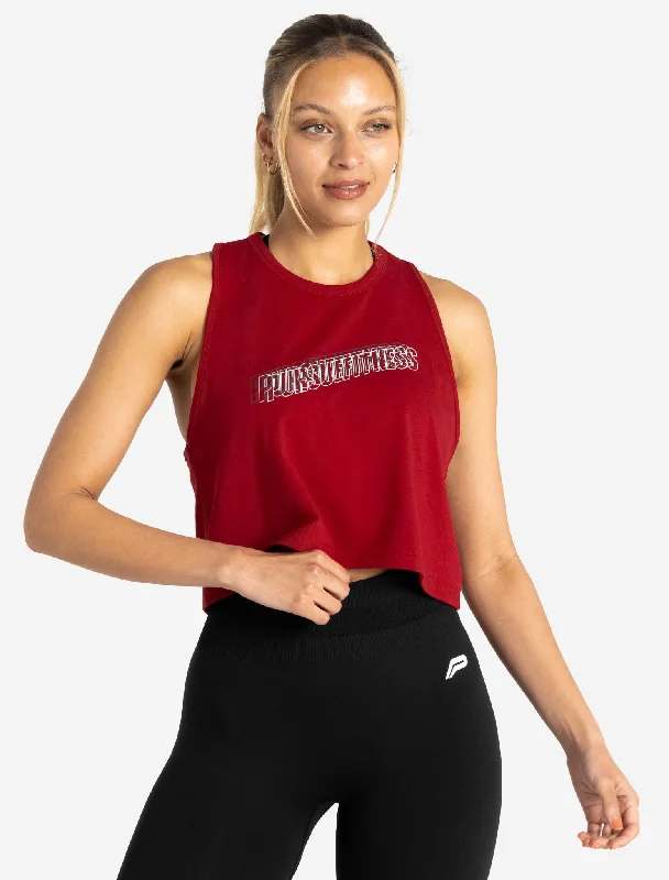 Sleeveless Women's Linen Crop Top in Natural for a Breathable and Casual Summer StyleWave Crop Tank - Maroon