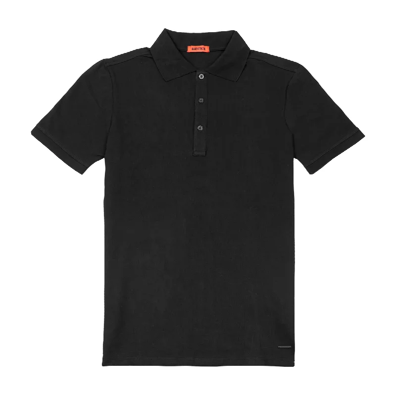 Women's classic white cotton polo shirt for casual outingsTMC Polo - Black