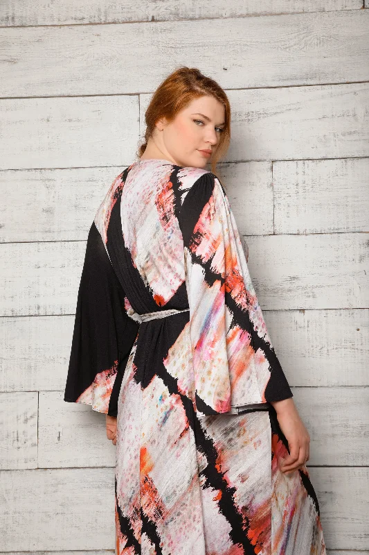 Ruffled - hem cover ups for a cute and feminine lookPlus Size Brush Stroke Dressing Gown