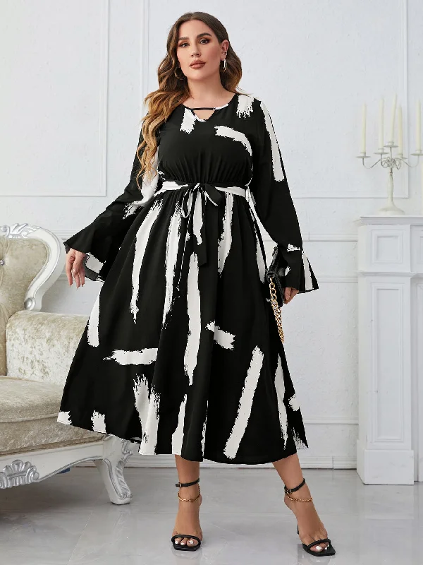 Day to Night Flared Plus Size Maxi Dress