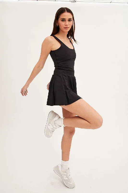 Skirts for a casual dinner Black Flare Skort Skirt Activewear