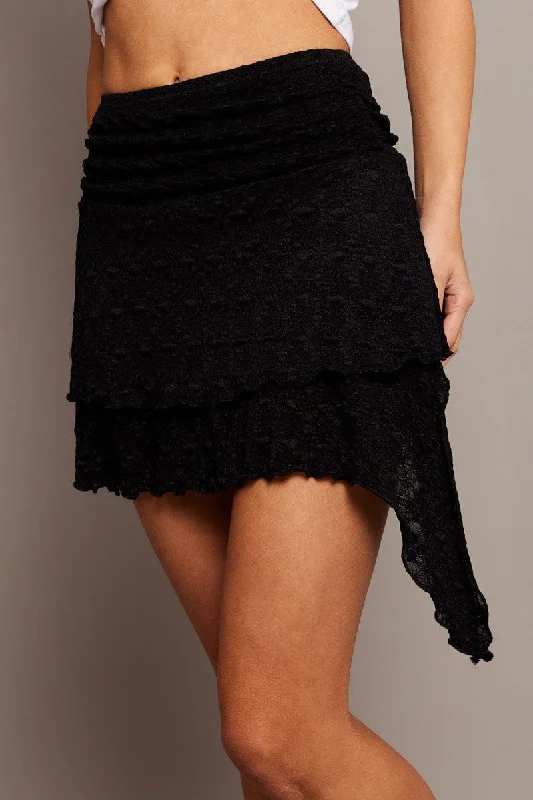 Skirts for a cultural event Black Mini Skirt Lace