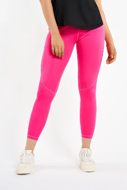 Women's Tight Trousers with Elastic Waistband in Black for Easy and Comfortable WearPink Glo Crucial Basic Leggings