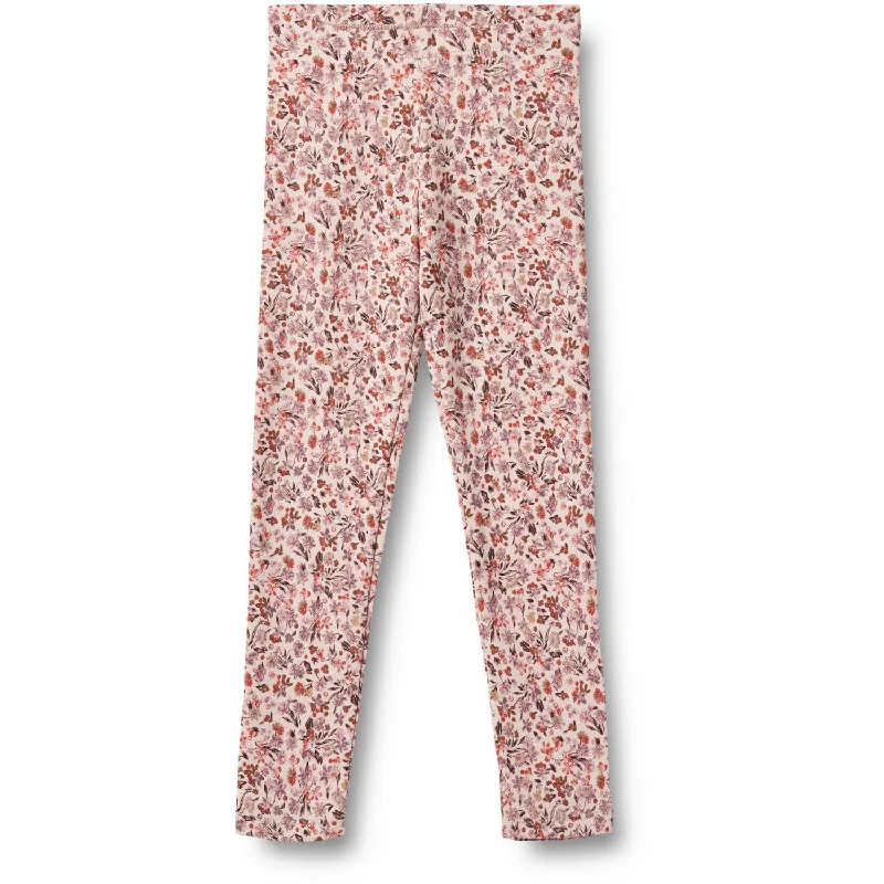 Plus Size Women's Printed Tight Trousers in Floral Patterns for a Spring - Inspired OutfitWheat Pale Rose Flowers Leggings Jules