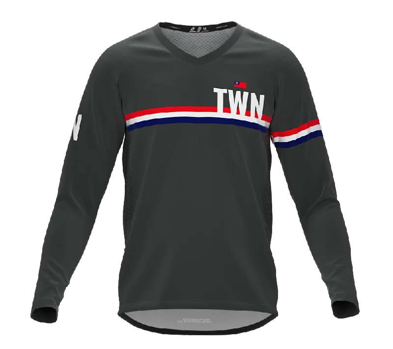 MTB BMX Cycling Jersey Long Sleeve Code Taiwan Gray for Men and Women