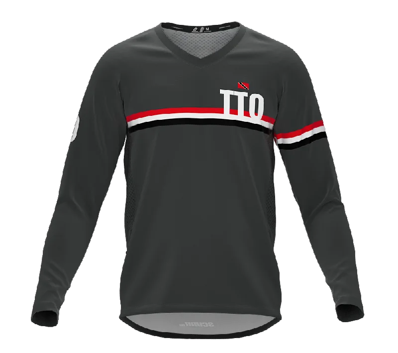 MTB BMX Cycling Jersey Long Sleeve Code Trinidad And Tobago Gray for Men and Women