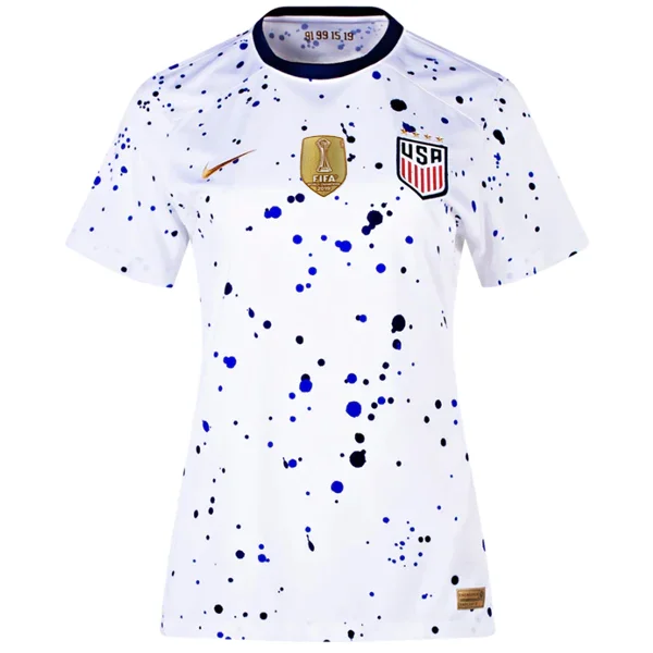 Nike Womens United States 4 Star Home Jersey 23/24 w/ 2019 World Cup Champion Patch (White/Loyal Blue)