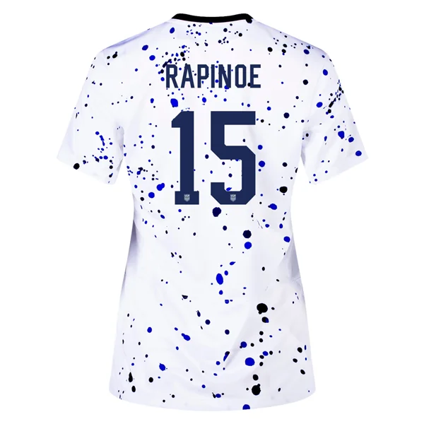 Nike Womens United States Megan Rapinoe 4 Star Home Jersey 23/24 w/ 2019 World Cup Champion Patch (White/Loyal Blue)