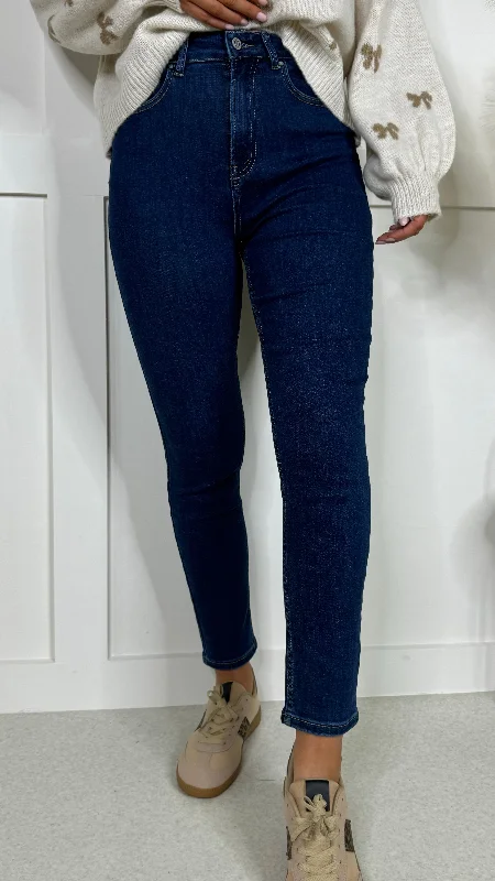 High - waisted women jeans for a flattering silhouetteRubina Blue Mom Jeans