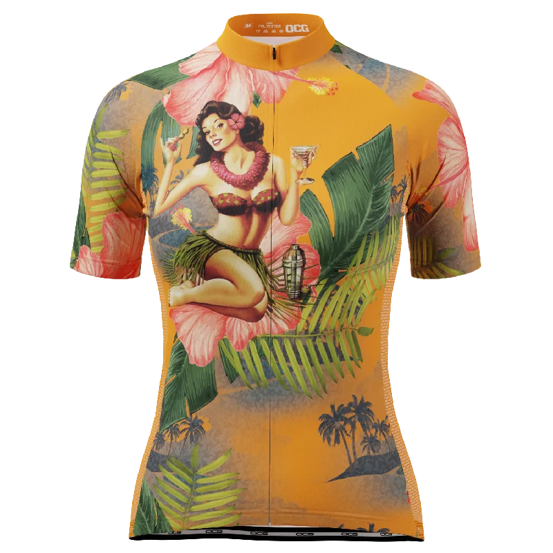 Women's Aloha Flowers Short Sleeve Cycling Jersey