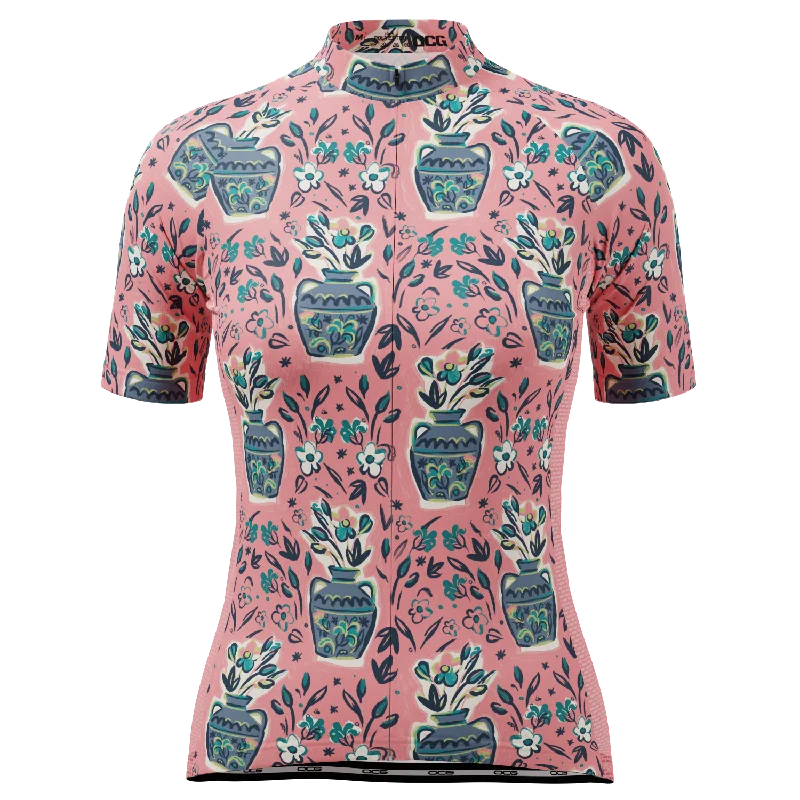 Women's Vases & Flowers Short Sleeve Cycling Jersey