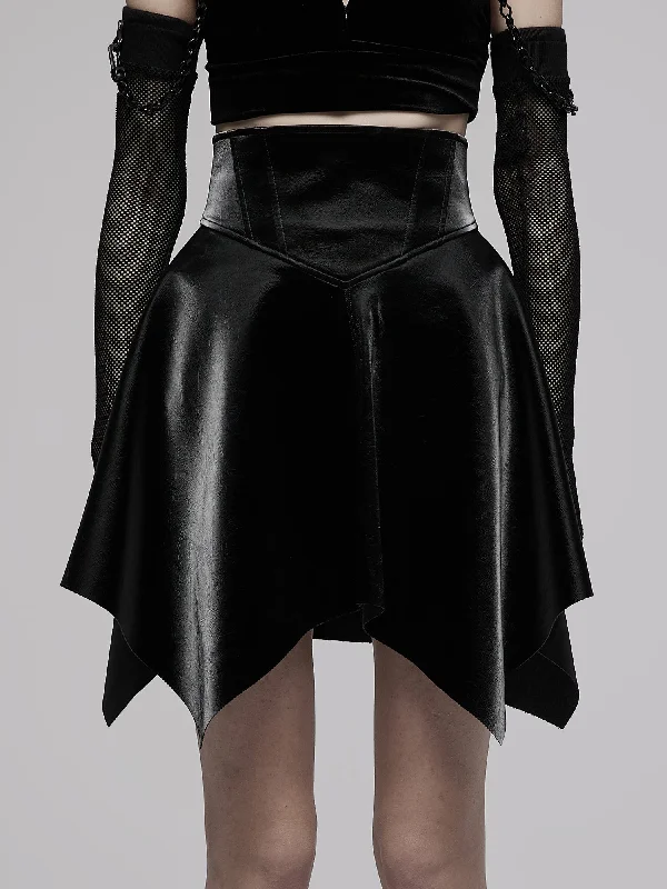 Cropped - length skirt for a trendy and youthful lookZipped Asymmetric Skirt from Punk Rave