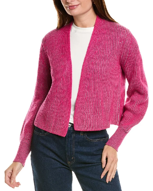 lightweight women cardigan for spring and fallForte Cashmere Plaited Wool & Cashmere-Blend Cardigan