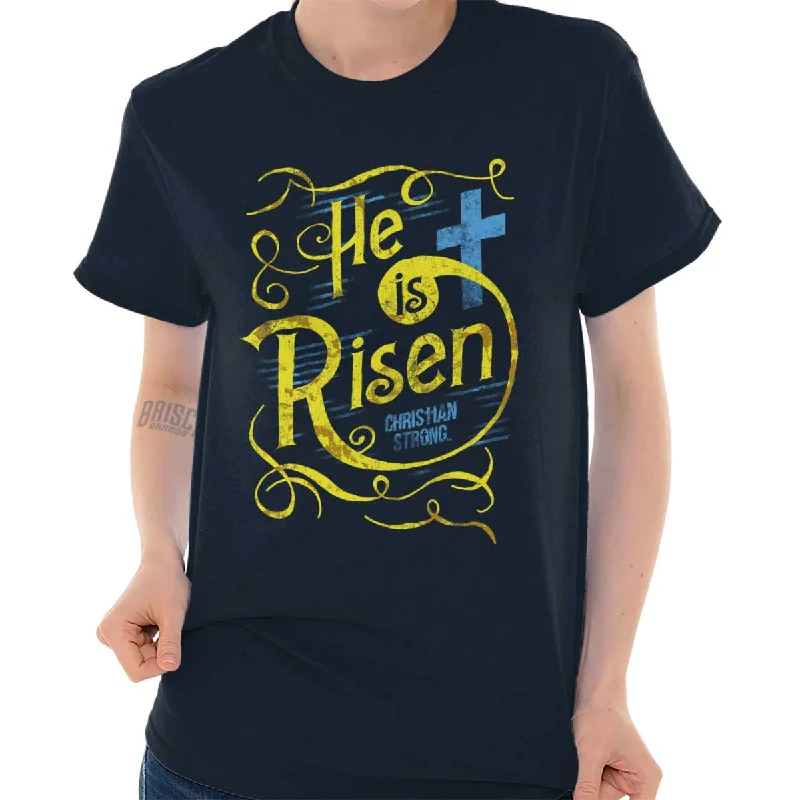 Striped Women T Shirt in a Classic PatternHe Is Risen T Shirt