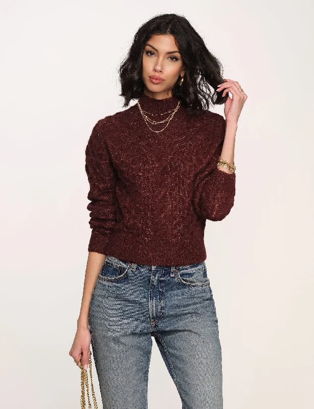 Women's Sheer Lace - Trimmed Sweater in Cream for a Delicate and Elegant Appearancekyle sweater