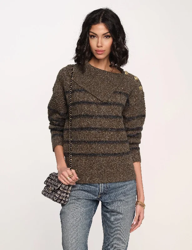 Women's Cropped Cable - Knit Merino Wool Sweater in Beige for a Trendy Fall Outfitmatilde sweater