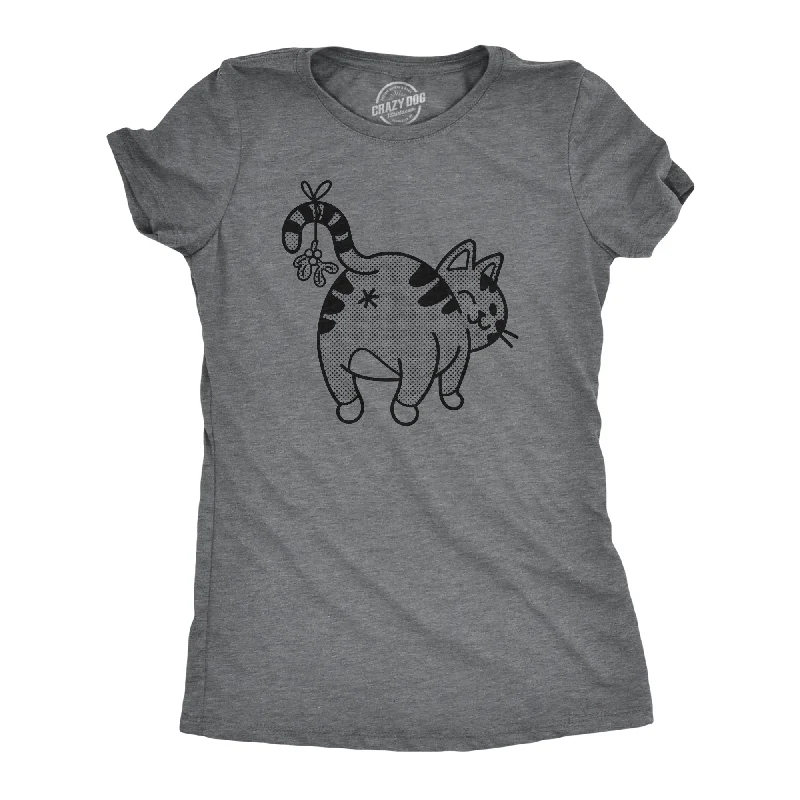 Graphic Print Women T Shirt for a Trendy StatementMistletoe Cat Butt Women's T Shirt