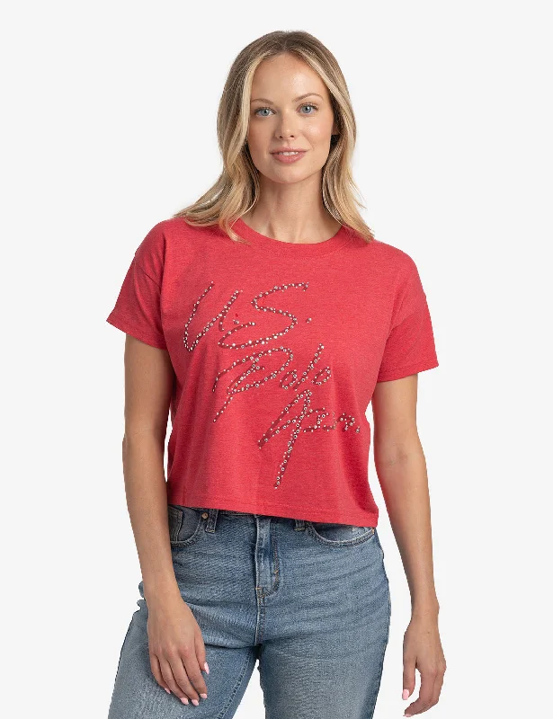 V - Neck Women T Shirt to Enhance the NecklineMIXED STONES MEET AND GREET JERSEY T-SHIRT