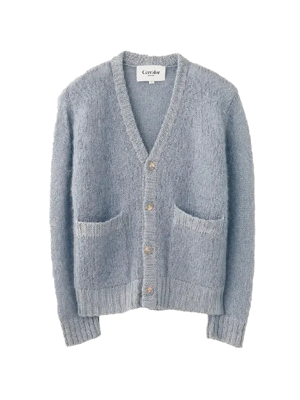 lightweight women cardigan for spring and fallMohair Cardigan- Blue