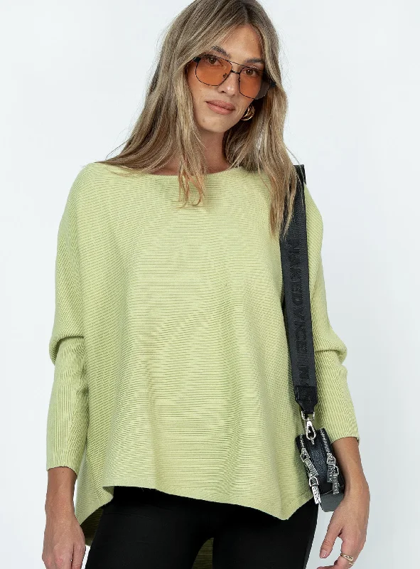 Women's Cropped Cable - Knit Merino Wool Sweater in Beige for a Trendy Fall OutfitRadio Star Sweater Green