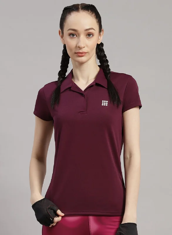 Organic Cotton Women T Shirt for Eco - Conscious WearersWomen Maroon Solid T-Shirt