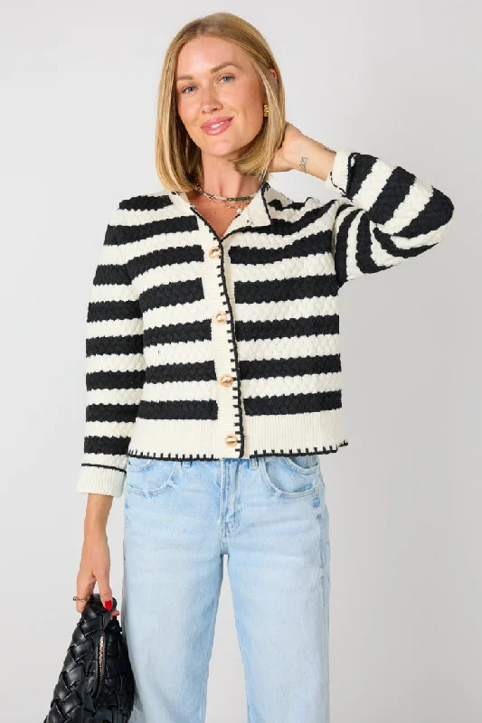 ribbed women cardigan with a classic textureStacey Cardigan