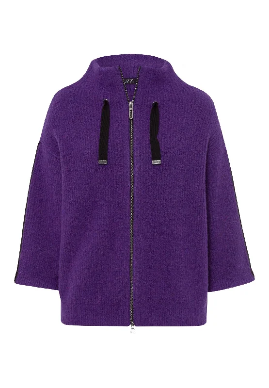 hooded women cardigan for added warmth and styleTuzzi Purple Knitted Cardigan