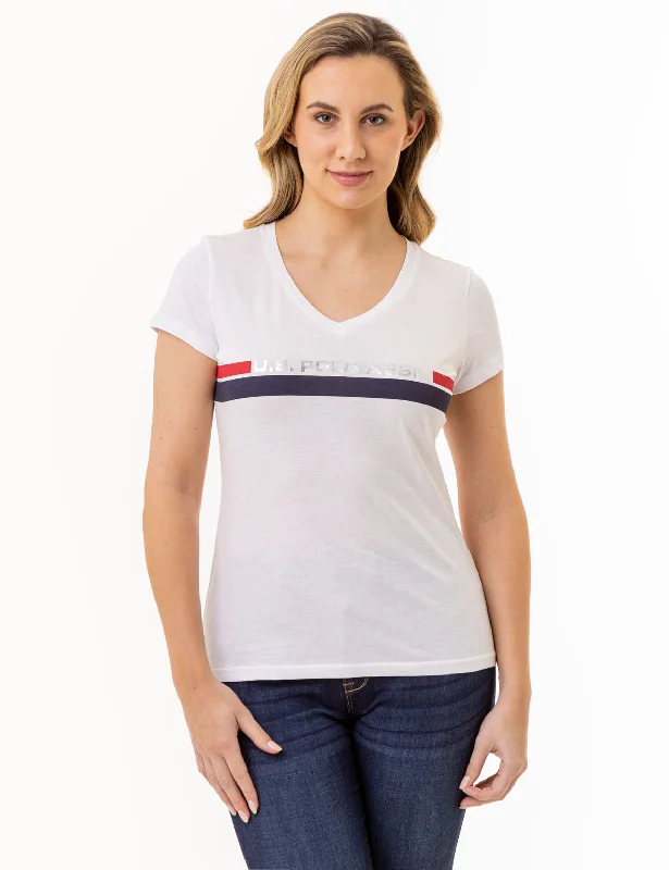 Moisture - Wicking Women T Shirt for Active LifestylesU.S. POLO ASSN. DUAL STRIPE T-SHIRT