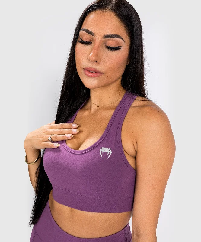 Pocketed Women T Shirt for Added FunctionalityVenum Essential Medium Impact Sports Bra - Dusky Orchid/Brushed Silver