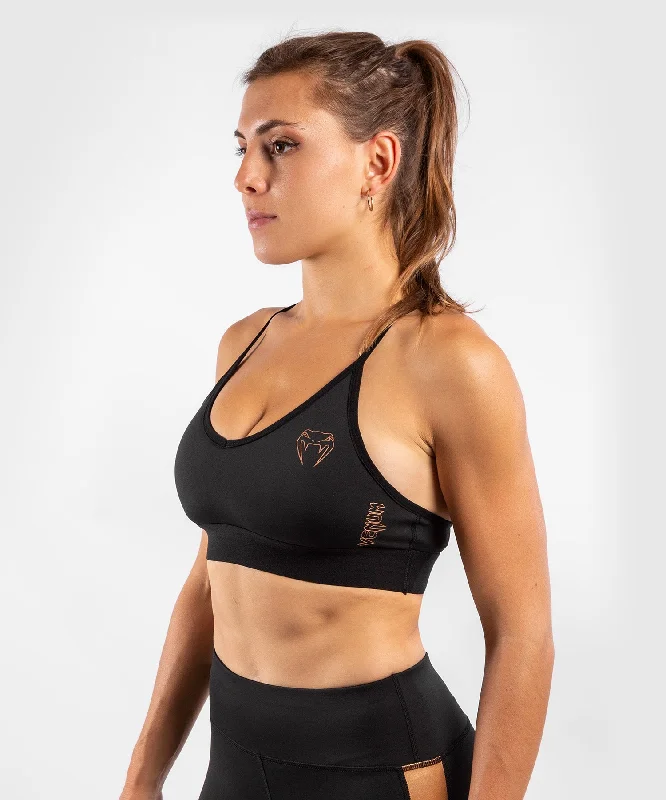 Embroidered Women T Shirt with Intricate DetailsVenum Tecmo Sport Bra - For Women - Black/Bronze