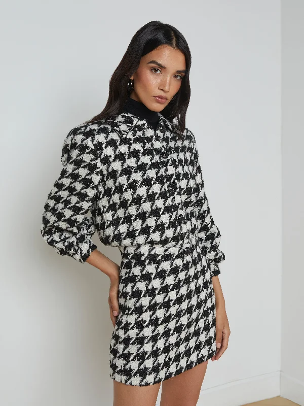 Oversized Women's Printed Blazers in Animal Patterns for a Statement PieceBridges Houndstooth Jacket