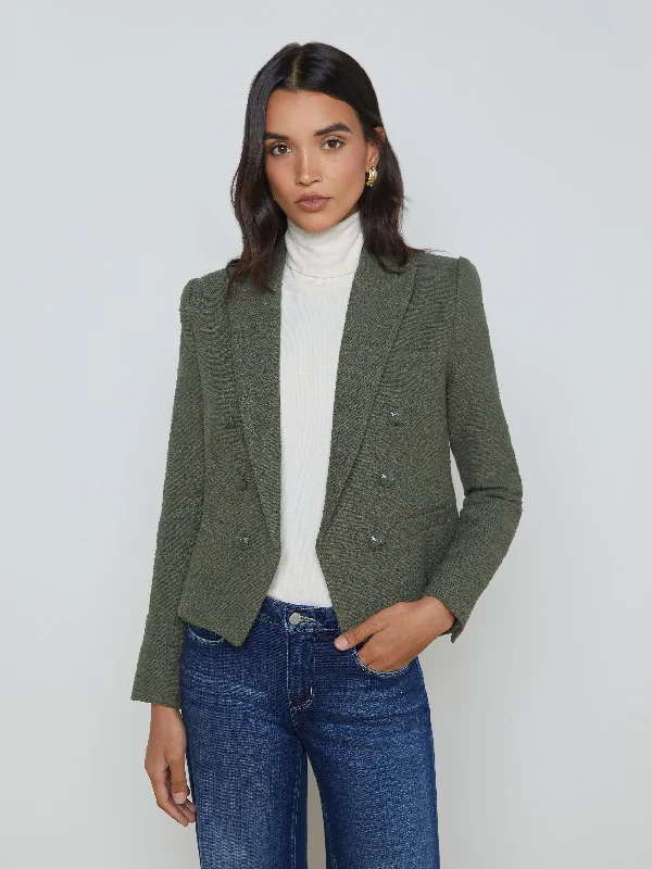 Single - Breasted Women's Corduroy Blazers in Mustard Yellow for an Autumn VibeBrooke Open-Front Blazer